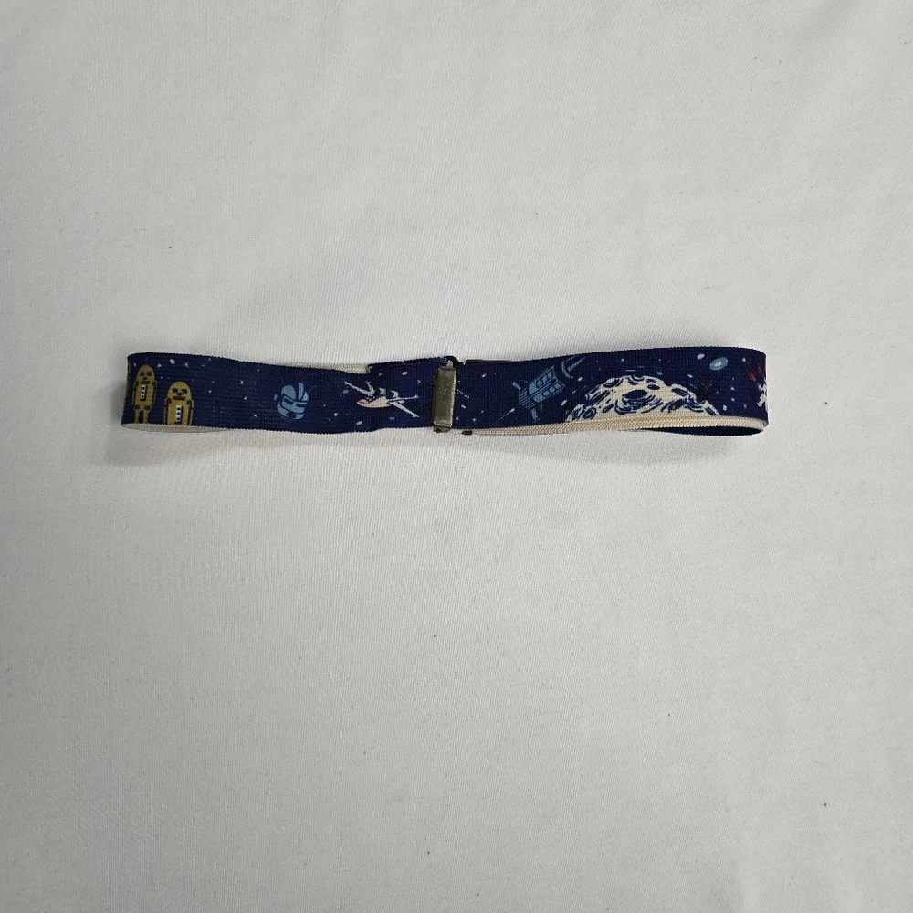 Vintage 70's Or 80's Space Airplane Themed Kids Elastic Belt